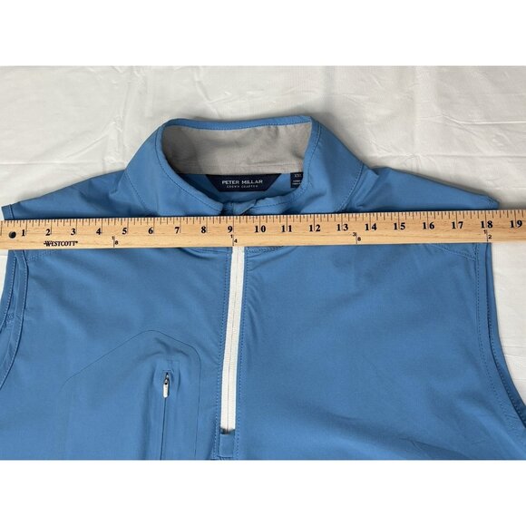 Peter Millar Crown Crafted Men’s XXL Flex Adapt ½ Zip Pullover Golf Vest Blue - Picture 13 of 15